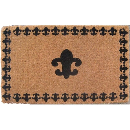 Jensendistributionservices Fleur De Lis Coir Welcome Mat with Border MI2592381